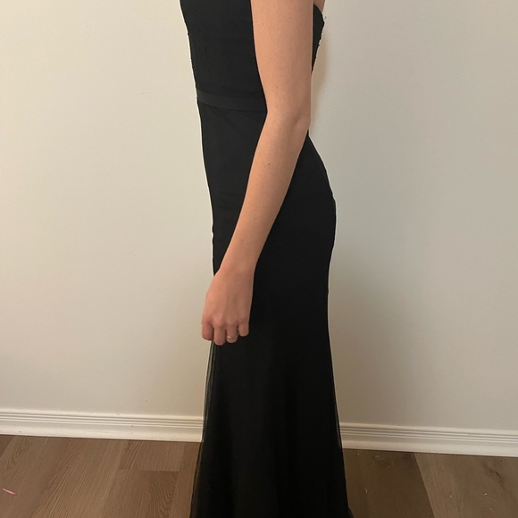 Monique Lhuillier Bridesmaid Dress - floor length black size 0 - Picture 4 of 4